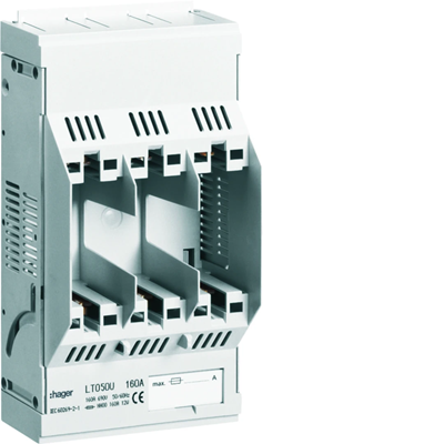 Base para fusible, NH00, 3x160A, montaje en placa