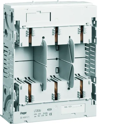 Base portafusibile LT NH2 3X400A, montaggio su profilati da 60mm