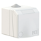 Base schuko de empotrar, serie DESIGN 16A 2P+T 250V 50/60Hz IP44 (brida 90X90, distancia entre tornillos 73X73), contactos niquelados