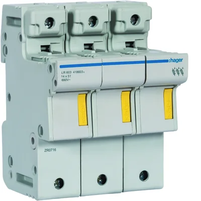 Base Three-pole modular fuse