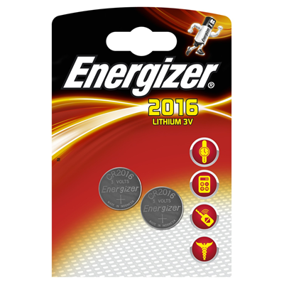 Батарея CR2016 літієва Energizer LITHIUM 3V 2шт