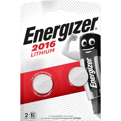 Батарея CR2016 літієва Energizer LITHIUM 3V 2шт