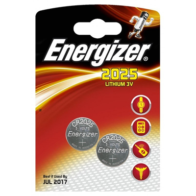 Батарея CR2025 літієва Energizer LITHIUM 3V 2шт