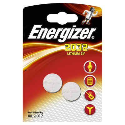 Батарея CR2032 літієва Energizer LITHIUM 3V 2шт