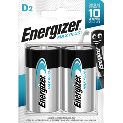 Батарея LR20 / D alkaline Energizer MAX PLUS 1.5V 2шт.