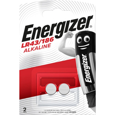 Батарея LR43 / 186 лужна Energizer ALKALINE 1.5V 2шт.