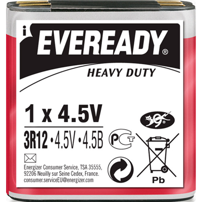 Bateria 3R12 cynkowo-węglowa płaska Eveready HEAVY DUTY 4,5V