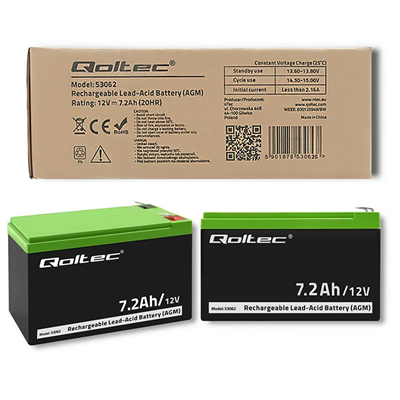 Batería AGM 12V 7,2 Ah máx. 108A