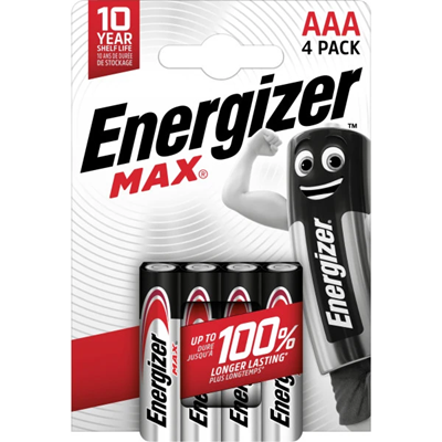 Batteria alcalina AAA/LR03 Energizer MAX 1,5 V 4 pz