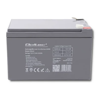 Batteria Qoltec AGM | 12V | 12Ah | Senza manutenzione | Efficiente | Lunga durata | per UPS, sistemi di sicurezza