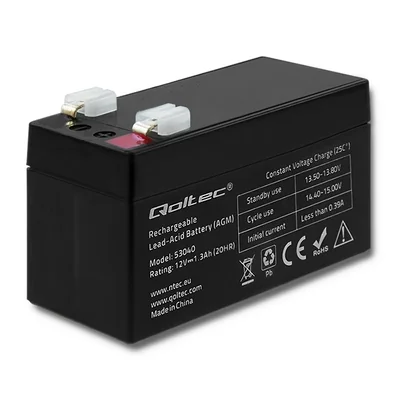 Batteria Qoltec AGM | 12V | 1.3Ah | Senza manutenzione | Efficiente | Lunga durata | per UPS, bilance, registratori di cassa