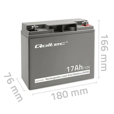 Batteria Qoltec AGM | 12V | 17Ah | Senza manutenzione | Efficiente | Lunga durata | per UPS, scooter
