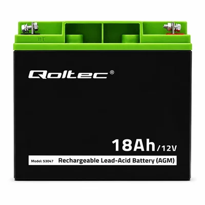 Batteria Qoltec AGM | 12V | 18Ah | Senza manutenzione | Efficiente | Lunga durata | per UPS, scooter