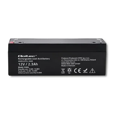 Batteria Qoltec AGM | 12V | 2.3Ah | Senza manutenzione | Efficiente | Lunga durata | per UPS, bilance, registratori di cassa