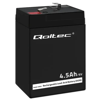 Batteria Qoltec AGM | 6V | 4,5Ah | Senza manutenzione | Efficiente | Lunga durata | per UPS, bilance, registratori di cassa