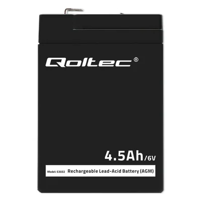 Batteria Qoltec AGM | 6V | 4,5Ah | Senza manutenzione | Efficiente | Lunga durata | per UPS, bilance, registratori di cassa