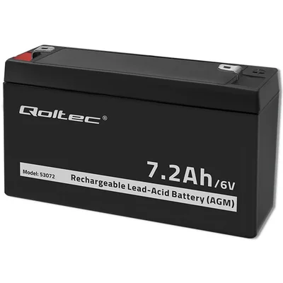 Batteria Qoltec AGM | 6V | 7,2Ah | Senza manutenzione | Efficiente | Lunga durata | per giocattoli e veicoli