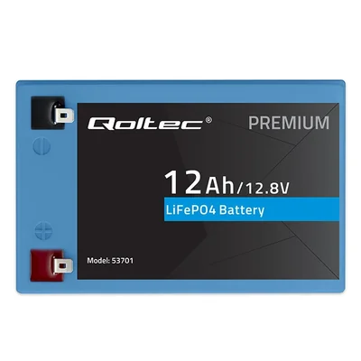 Batteria Qoltec LiFePO4 al litio ferro fosfato | 12,8 V | 12 Ah | 153,6 Wh | BMS