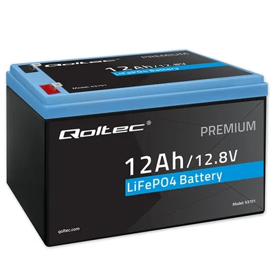 Batterie lithium-fer-phosphate Qoltec LiFePO4 | 12,8 V | 12 Ah | 153,6 Wh | BMS