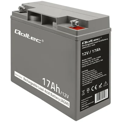 Batterie Qoltec AGM | 12 V | 17 Ah | Sans entretien | Performante | Longue durée de vie | Pour onduleur, scooter