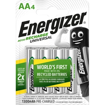 Battery AA / HR6 / NH15-1300 Ni-MH Energizer ACCU RECHARGE UNIVERSAL 1.2V 1300mAh 4pcs
