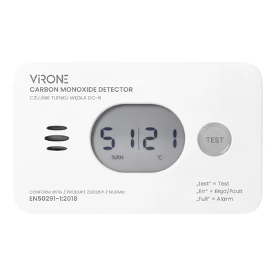 Battery-powered carbon monoxide detector 2xAA, 10 years