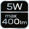 Battery-powered headlamp 400 lm, zoom, CREE R5, 3 x AAA