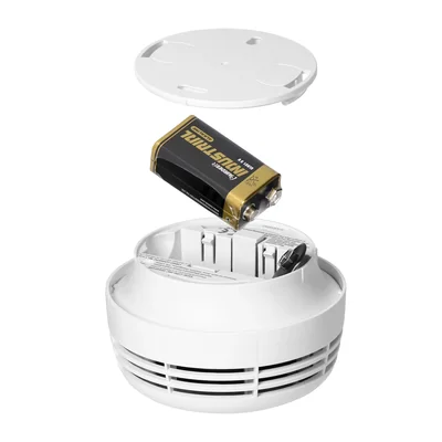 Battery-powered smoke detector, 9V battery, 10-year lifespan