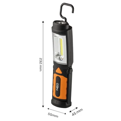 Battery-powered workshop lamp 300 lm COB 2 in 1 + 3 x AA batteries