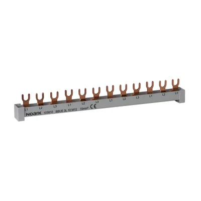 BBUE 3L 10 M12 Connecting busbar, 3-phase, 10mm2, 63A, 12 modules