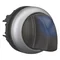 Beleuchteter Schalter, 3 Positionen, rastend, blau, M22-WRLK3-B