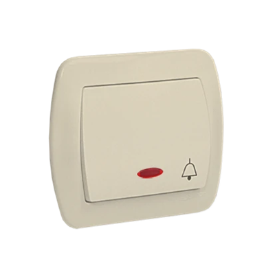 Bell button with backlight 10A 250V beige screw terminals