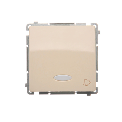 Bell button with backlight (module) 10A 250V beige screw terminals