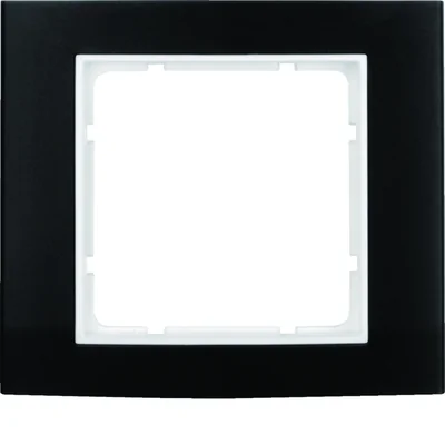 Berker B.3 telaio in alluminio 1 volta, nero/bianco