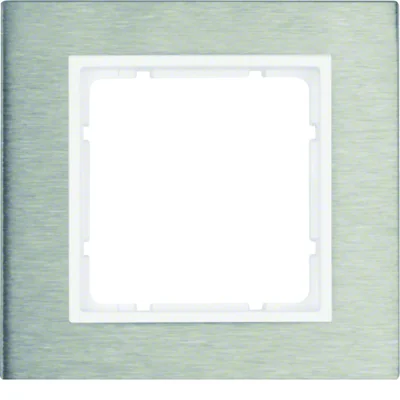 BERKER B.7 cornice a 1 posto, acciaio inox/bianco