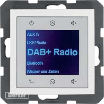 BERKER B.KWADRAT/B.3/B.7 Radio Táctil DAB+ con Bluetooth, blanco brillo