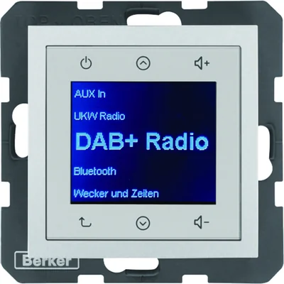 Berker B.KWADRAT/B.3/B.7 Radio Touch DAB+, aluminio lacado mate