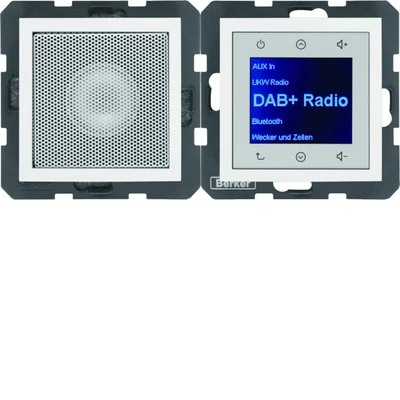 BERKER B.KWADRAT/B.3/B.7 Radio Touch DAB+ avec Bluetooth et haut-parleur blanc brillant