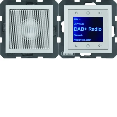 BERKER B.KWADRAT/B.3/B.7 Radio Touch DAB+ avec haut-parleur aluminium verni mat