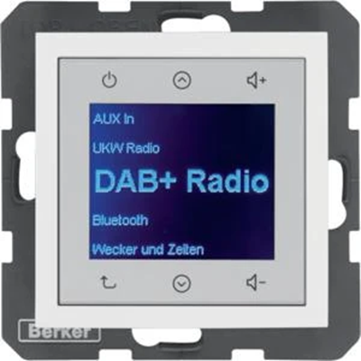 BERKER B.KWADRAT/B.3/B.7 Радіо Touch DAB+ білий глянець