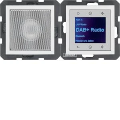 BERKER B.KWADRAT/B.3/B.7 Radio Touch DAB+ con altoparlante, bianco lucido