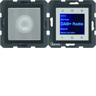 BERKER B.KWADRAT/B.3/B.7 Radio Touch DAB+ with Bluetooth and speaker anthracite matt