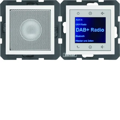 BERKER B.KWADRAT/B.3/B.7 Радіо Touch DAB+ з динаміком білий глянець