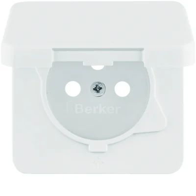BERKER IP44 Faceplate for earthed socket with white cover