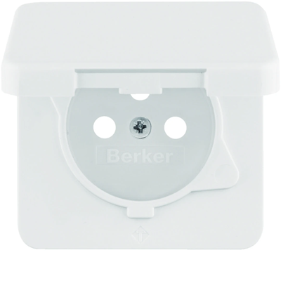 BERKER IP44 Plastron pour prise de terre avec cache blanc