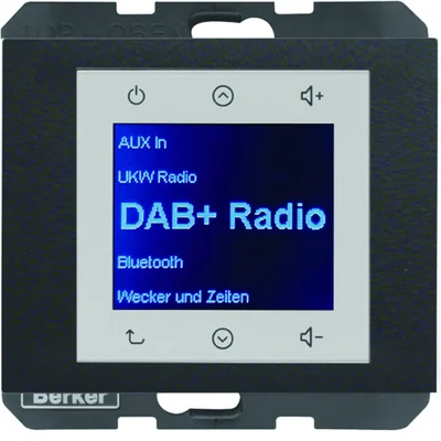 BERKER K.1 Radio Touch DAB+ s Bluetooth antracitově matným lakem