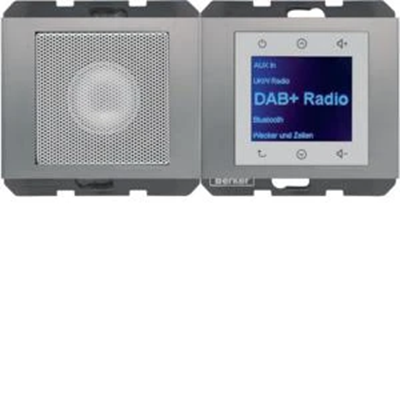 BERKER K.5 Radio Touch DAB+ avec Bluetooth avec haut-parleur, acier inoxydable laqué mat