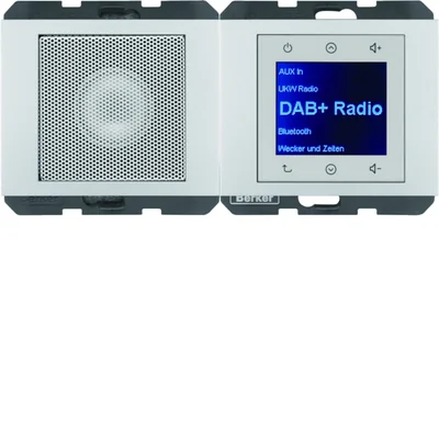 BERKER K.5 Radio Touch DAB+ con Bluetooth con altavoz, aluminio lacado mate