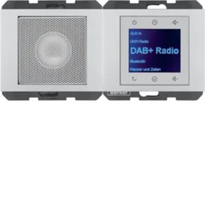 BERKER K.5 Radio Touch DAB+ con Bluetooth con altoparlante, alluminio laccato opaco