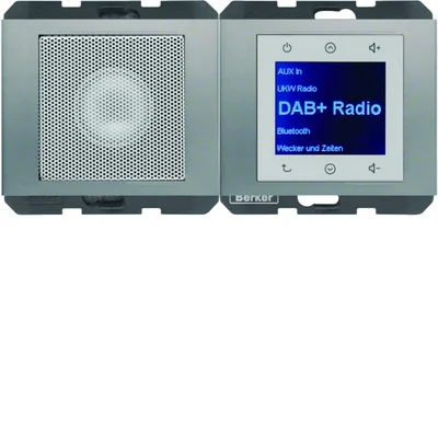 BERKER K.5 Radio Touch DAB+ з Bluetooth з динаміком, нержавіюча сталь, мат лакована